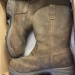 Wolverine Dark Brown Leather Composite Toe  Boots- Mens. EUC!
